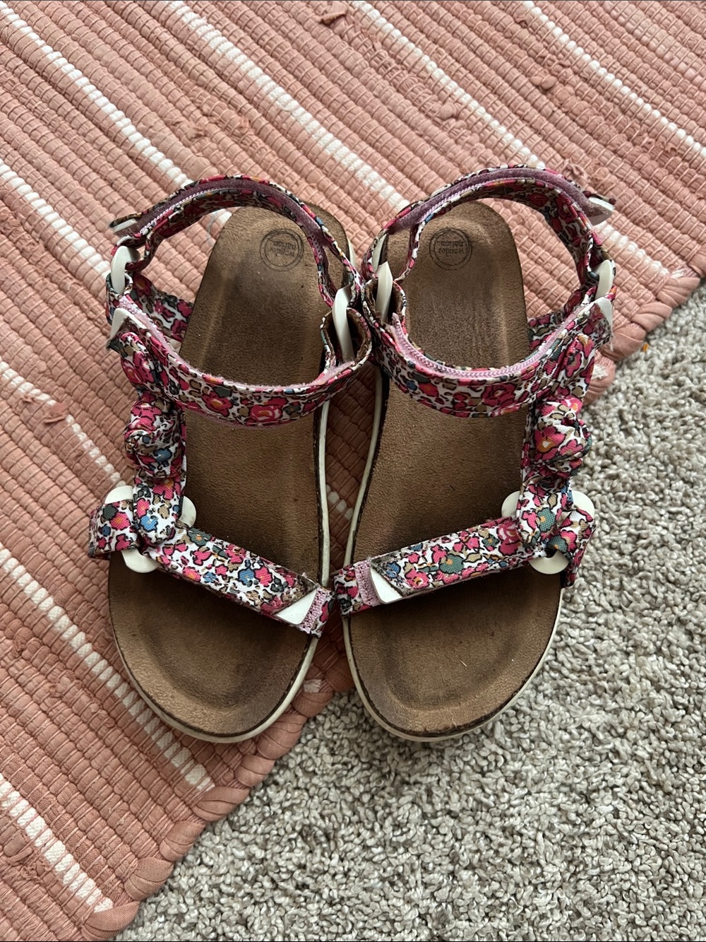 Floral Pink Strappy Sandals